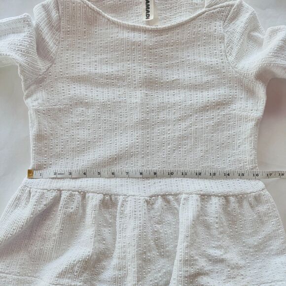 Anthropologie Women's Amadi Textured 3/4 Sleeve Peplum Top in White Size Small - Picture 12 of 13